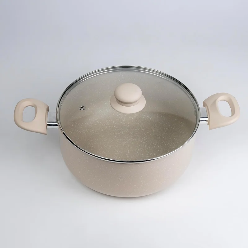 ويلسون قدر أوك مع غطاء وطبقة رخامية، مقبض ناعم، مناسب لجميع المواقد - 26 سم - كريمي